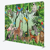 Aperturee - Aperturee Safari Wild Animals Birthday Pillow Case Backdrop